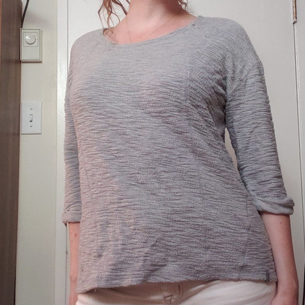 cozy grey sweatshirt